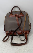 Load image into Gallery viewer, Dooney &amp; Bourke Womens Gray Brown Pebble Leather Bottom Studs Backpack
