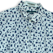 Load image into Gallery viewer, Perry Ellis Mens White Navy Blue Geometric Short Sleeve Button-Up Shirt Size XXL
