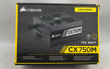 Load image into Gallery viewer, Corsair CX750M Black 750 Watt Low-Noise Computer Modular ATX Power Supply
