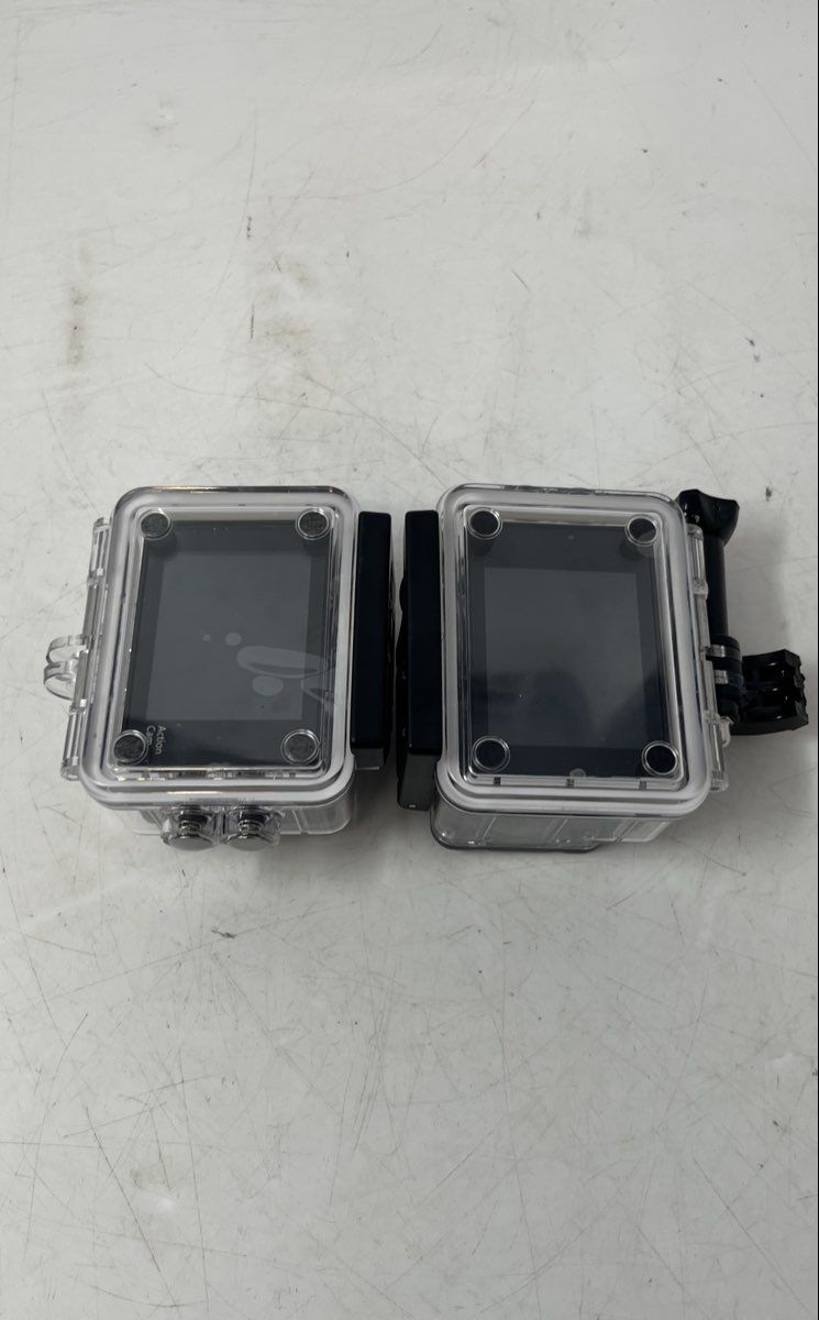 2-Pack HD 1080p Black Small Digital Cameras With Waterproof Case Not Tested