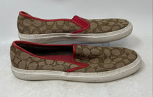 Load image into Gallery viewer, Coach Womens Chrissy A00245 Brown Beige Red Slip-On Sneaker Shoes Size 10B
