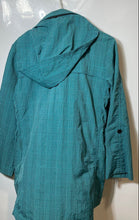 Load image into Gallery viewer, G.E.T Womens Teal Check Long Sleeve Front Zipper &amp; Snap Hooded Jacket Size Small
