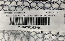 Load image into Gallery viewer, Tasso Elba Mens White Black Printed Short Sleeve Cotton Button-Up Shirt Size L
