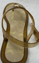 Load image into Gallery viewer, Coach Womens Natalee Jelly Yellow Signature Print Open Toe Thong Sandals Size 5
