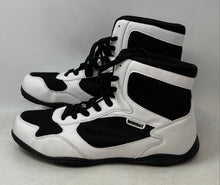 Load image into Gallery viewer, BKWHDAY Mens Black White Printed Lace-Up High Top Wrestling Shoes Size EUR 45
