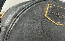 Load image into Gallery viewer, Authentic Marc Jacobs Womens Voyager Black Leather Round Crossbody Bag Stained

