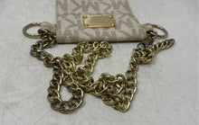 Load image into Gallery viewer, Michael Kors Womens Delancy Beige Monogram Chain Logo Plaque Fanny Pack Belt Bag
