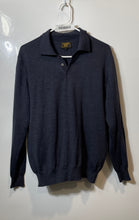 Load image into Gallery viewer, William Hunt Mens Navy Blue Long Sleeve Collared Polo Sweater Size Medium
