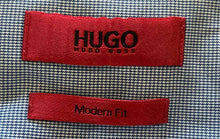 Load image into Gallery viewer, Hugo Boss Mens Blue Houndstooth Long Sleeve Modern Fit Dress Shirt Size 16/41
