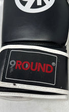 Load image into Gallery viewer, 9 Round Unisex Black White Adjustable Cuff Fitness Kickboxing Gloves 10 Oz
