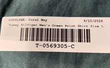 Load image into Gallery viewer, Tommy Hilfiger Mens Green Printed Cotton Long Sleeve Button-Up Shirt Size Large
