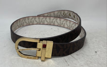 Load image into Gallery viewer, Michael Kors Mens Brown Signature Print Adjustable Buckle Dress Belt
