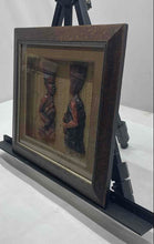 Load image into Gallery viewer, Pair Of Hand-Carved Wooden African Tribal Figures Framed In A Shadow Box
