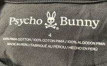 Load image into Gallery viewer, Psycho Bunny Mens Black Pima Cotton Short Sleeve Crew Neck Pullover T-Shirt Sz 4
