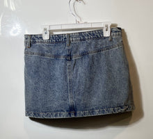 Load image into Gallery viewer, Market Womens Blue Medium Wash Slash Pockets Denim Mini Skirt Size Large
