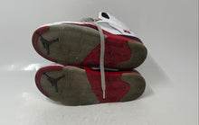 Load image into Gallery viewer, Nike Boys Air Jordan 5 HQ7979-101 White Red Lace-Up Mid Top Sneakers Shoes Sz 2Y
