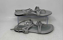 Load image into Gallery viewer, Guess Womens Silver-Tone Rhinestone Open Toe Flat Strappy Sandals Size 9M
