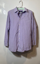 Load image into Gallery viewer, Vineyard Vines Mens Purple White Gingham Check Cotton Whale Dress Shirt Sz XL 20
