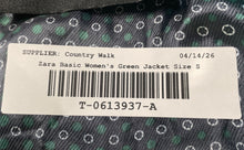 Load image into Gallery viewer, Zara Basic Womens Green Long Sleeve Single-Breasted One Button Blazer Size Small
