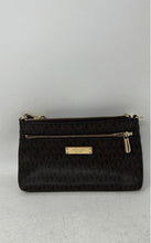 Load image into Gallery viewer, Michael Kors Womens Brown Monogram Leather Trim Double Zip Wristlet Wallet

