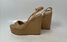 Load image into Gallery viewer, Aldo Womens Beige Buckle Open Toe Wedge Ankle Strap Sandals Size 8.5
