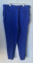 Load image into Gallery viewer, J. Vital Mens Royal Blue Windowpane Check 2-Piece Suit Size Blazer L52 Pants W48

