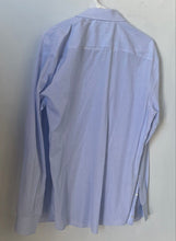 Load image into Gallery viewer, Hugo Boss Mens White Blue Check Slim Fit Long Sleeve Collared Dress Shirt Sz 17
