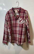 Load image into Gallery viewer, Levi's Mens Red White Plaid Long Sleeve Collared Button-Up Shirt Size XL
