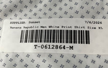 Load image into Gallery viewer, Banana Republic Mens White Printed Long Sleeve Non-Iron Button-Up Shirt Size XL
