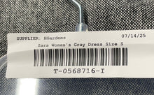 Load image into Gallery viewer, Zara Womens Gray Heather Short Cap Sleeve Round Neck Back Zip Shift Dress Size S
