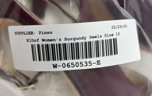 Load image into Gallery viewer, E1Dof Womens Burgundy Patent Leather Pointed Toe Block Slingback Heels Size 10
