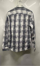 Load image into Gallery viewer, Armani Exchange Mens Gray And White Check Print Button-Up Shirt Size M
