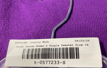 Load image into Gallery viewer, Lauren Ralph Lauren Womens Cotton Purple Buckle Detail Pullover Sweater Size 1X
