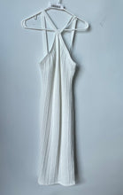 Load image into Gallery viewer, Zara Womens White Cable-Knit Sleeveless Midi Halter Neck Bodycon Dress Size M
