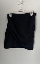 Load image into Gallery viewer, Zara Womens Black Back Zip Draped Wrapped Short Mini Skirt Size Medium
