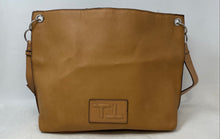 Load image into Gallery viewer, Tahari Womens Brown Leather Inner Pockets Travel Shoulder Handbag
