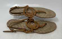 Load image into Gallery viewer, Coach Womens Jeri G4996 Brown Leather Open Toe Flat Thong Sandals Size 7.5B
