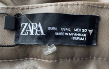Load image into Gallery viewer, Zara Womens Brown Hi-Rise Flat Front Skinny-Leg Ankle Leggings Size L With Tag
