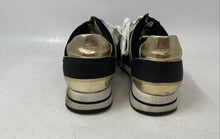 Load image into Gallery viewer, Michael Kors Womens Black Gold Leather Lace-Up Sneaker Shoes Size 9M
