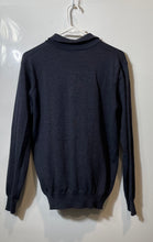 Load image into Gallery viewer, William Hunt Mens Navy Blue Long Sleeve Collared Polo Sweater Size Medium
