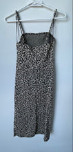 Load image into Gallery viewer, Zara Womens Beige Black Cheetah Print Sleeveless Side Slit Slip Dress Size Small
