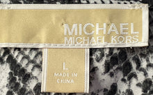 Load image into Gallery viewer, Michael Kors Womens Black White Snakeskin Maxi Dress Size L Missing Belt
