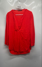 Load image into Gallery viewer, Zara Womens Orange Long Sleeve V-Neck Pullover Tunic Blouse Top Size 5

