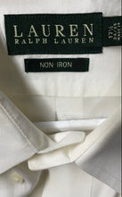 Load image into Gallery viewer, Ralph Lauren Mens White Long Sleeve Collared Non-Iron Dress Shirt Size 17 1/2
