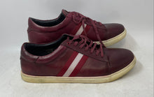 Load image into Gallery viewer, Nupemall Mens Dark Red Leather Lace-Up Round Toe Low Top Sneaker Shoes Size 46
