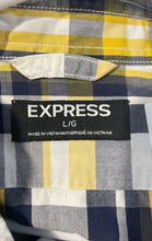 Load image into Gallery viewer, Express Mens Multicolor Plaid Long Sleeve Collared Button-Up Shirt Size Large
