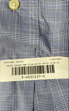 Load image into Gallery viewer, Ralph Lauren Mens Blue Plaid Print Classic Fit Dress Shirt Size XL 17 34/35
