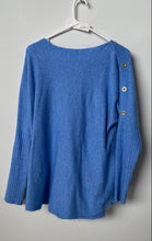 Load image into Gallery viewer, Lilly Pulitzer Womens Arna Blue Knit Boat Neck Button Detail Pullover Sweater M
