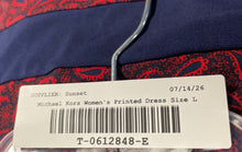 Load image into Gallery viewer, Michael Kors Womens Blue Red Printed Sleeveless Shift Dress Size Large
