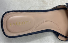 Load image into Gallery viewer, Talbots Womens Viv Blue Shimmer Raffia Open Toe Block Slide Sandals Size 8.5 M
